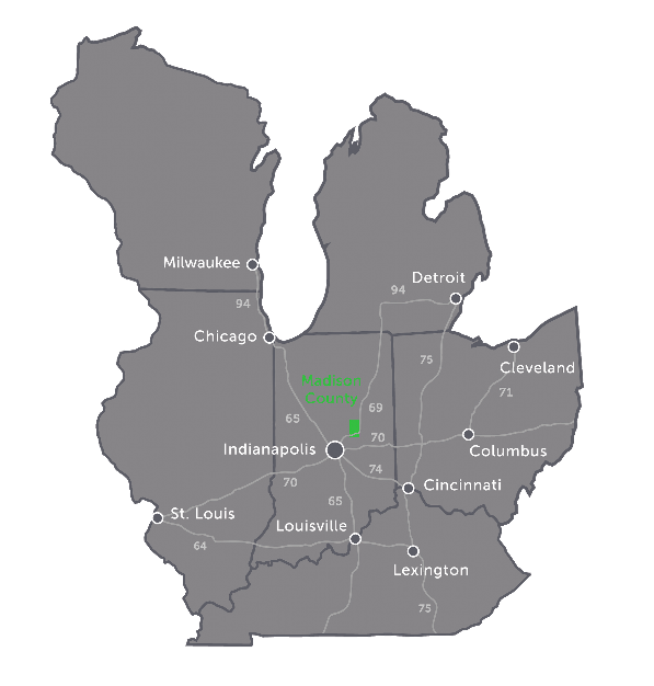 Indiana pop-out map